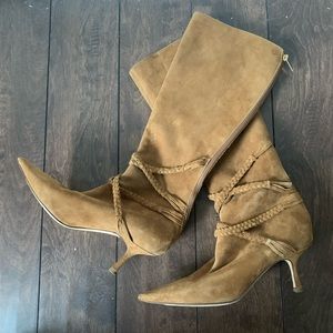 Jimmy Choo knee high brown suede boots